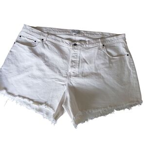 Abercrombie & Fitch White Jean Shorts The Dad Short Plus Size Curve Love Size 24